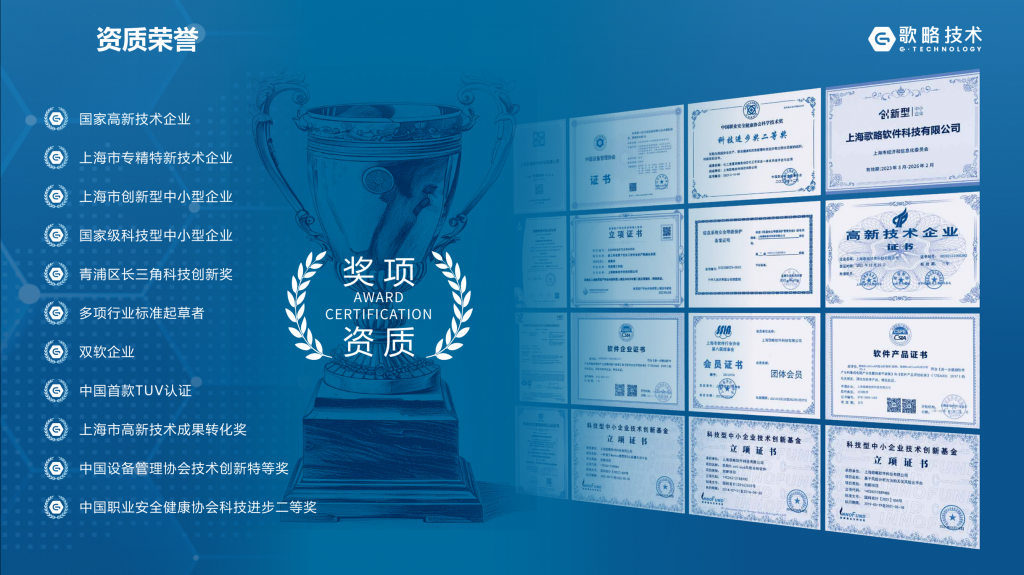 歌略资质荣誉